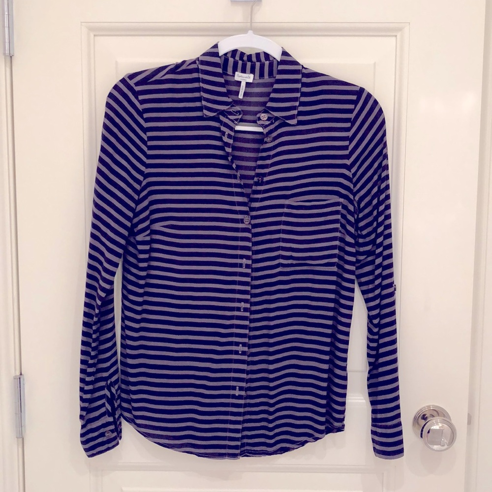 SPLENDID relaxed striped button down shirt